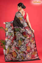 Murshidabad Mulberry Silk Black Hand Paint