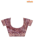 Linen batik cotton silk – BLUE Body with Golden Zari Border