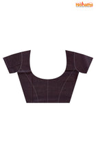 Linen cotton silk – Brown Body with Golden Zari Border