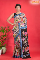 Murshidabad Mulberry Silk White Hand Paint