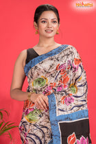 Murshidabad Mulberry Silk White Hand Paint