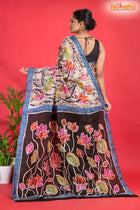 Murshidabad Mulberry Silk White Hand Paint