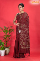 PURE COTTON KATHA STITCH BROWN