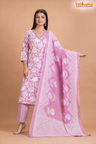 PINK WHITE COTTON KURTI