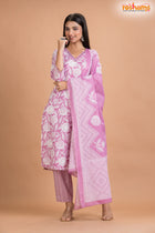 PINK WHITE COTTON KURTI