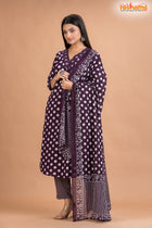 DEEP PURPLE  COTTON KURTI Three Piece