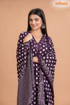 DEEP PURPLE  COTTON KURTI Three Piece