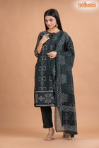 DEEP GREEN COTTON KURTI Three Piece