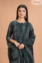 DEEP GREEN COTTON KURTI Three Piece