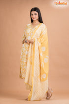 LIGHT YELLOW COTTON KURTI Three Piece