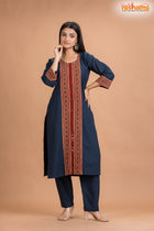 DEEP BLUE COTTON KURTI Two Piece