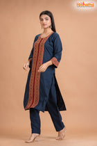 DEEP BLUE COTTON KURTI Two Piece