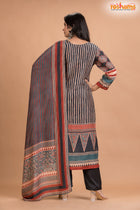 BLACK MULTICOLOR SHIMMER SILK KURTI Three Piece