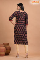 BLACK RED BOUTIQUE COTTON KURTI