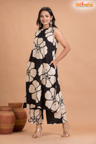 BLACK FLORAL COORD SET Two Piece