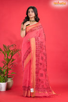 LINEN Handpaint Pink Red