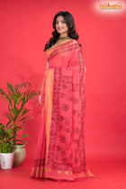 LINEN Handpaint Pink Red