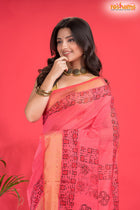 LINEN Handpaint Pink Red