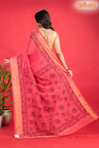 LINEN Handpaint Pink Red