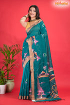 LINEN Handpaint Deep Green
