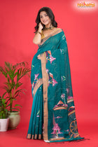 LINEN Handpaint Deep Green