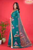 LINEN Handpaint Deep Green