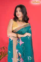 LINEN Handpaint Deep Green