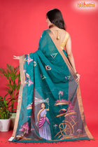 LINEN Handpaint Deep Green