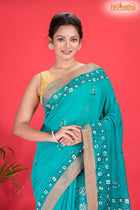 LINEN Handpaint Green