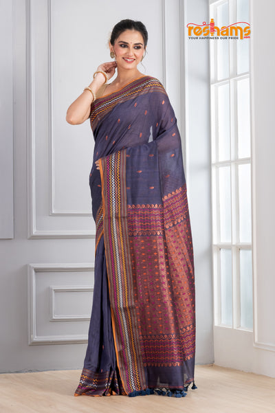 ASSAM COTTON GREY saree
