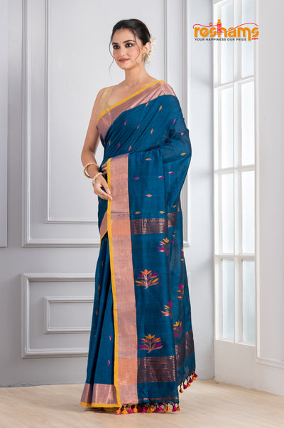 ASSAM COTTON BLUE saree