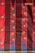Vidarbha Pure Tussar Red With Gujrathi Stitch