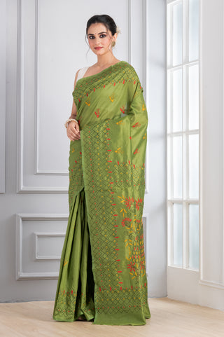 Hand Embroidery Stitche Green