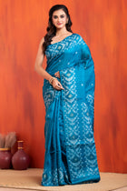 Pure Tussar Silk Jamdani Blue