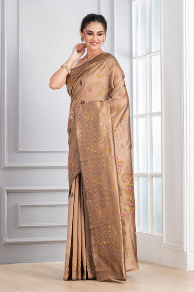 Hand Embroidery Stitche Gold saree festive discount
