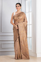 Hand Embroidery Stitche Gold saree festive