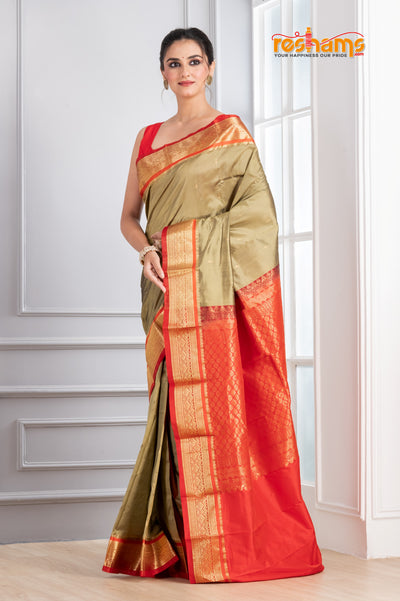 Kanjivaram Pure Silk  Purple festive saree