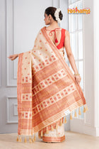 Assam Silk Red White