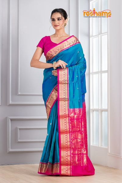Kanjivaram Pure Silk Sky Blue  festive saree