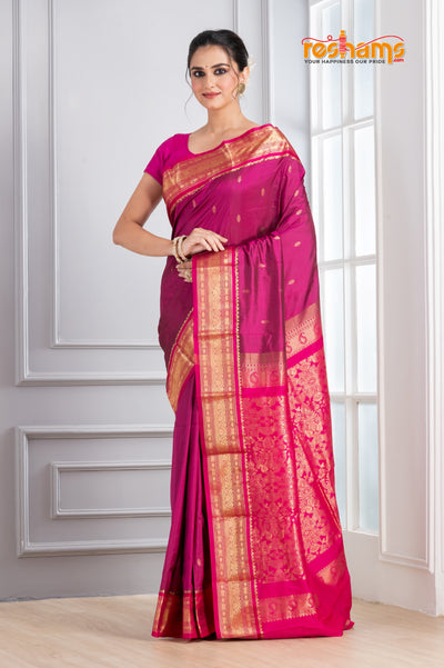 Kanjivaram Pure Silk Pink  festive saree
