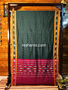 Pure Sambalpuri Cotton Saree -  Colour Green-Pink