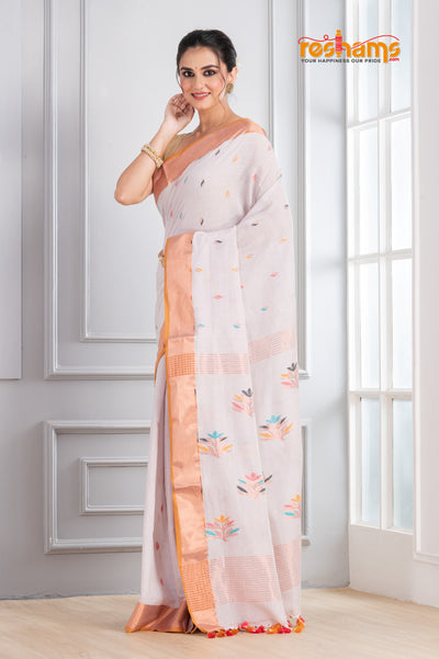 ASSAM COTTON WHITE saree