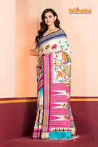 Vidarbha Pure Tussar White Kalamkari