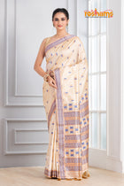 Assam Silk White Blue