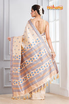 Assam Silk White Gold Blue