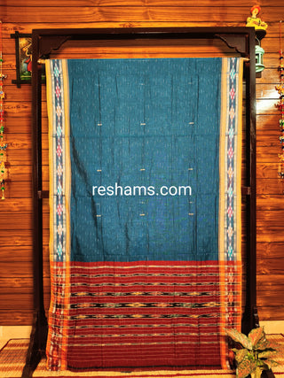 Pure Sambalpuri Cotton Saree -  Colour Green