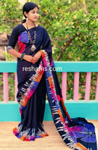Mul Cotton Digital Print Saree – Black