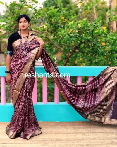 Liva Silk Saree – Maroon saree discount