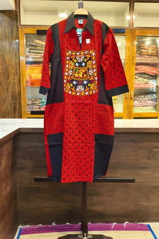 DARK RED BOUTIQUE COTTON KURTI