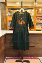 DARK GREEN BOUTIQUE COTTON KURTI